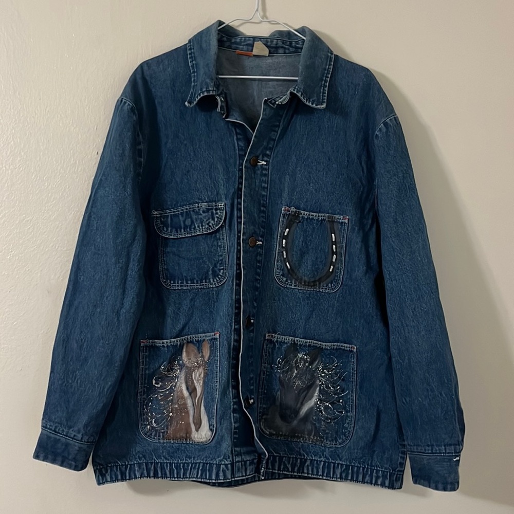 Vintage Wrangler Big Ben Jacket with custom horse painting